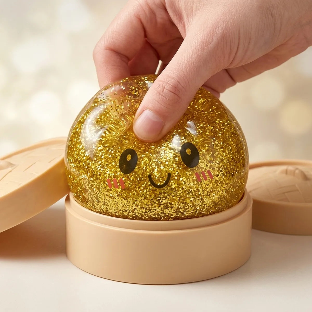 Luxe Gold Glitter Dumpling Squishy - Image 5