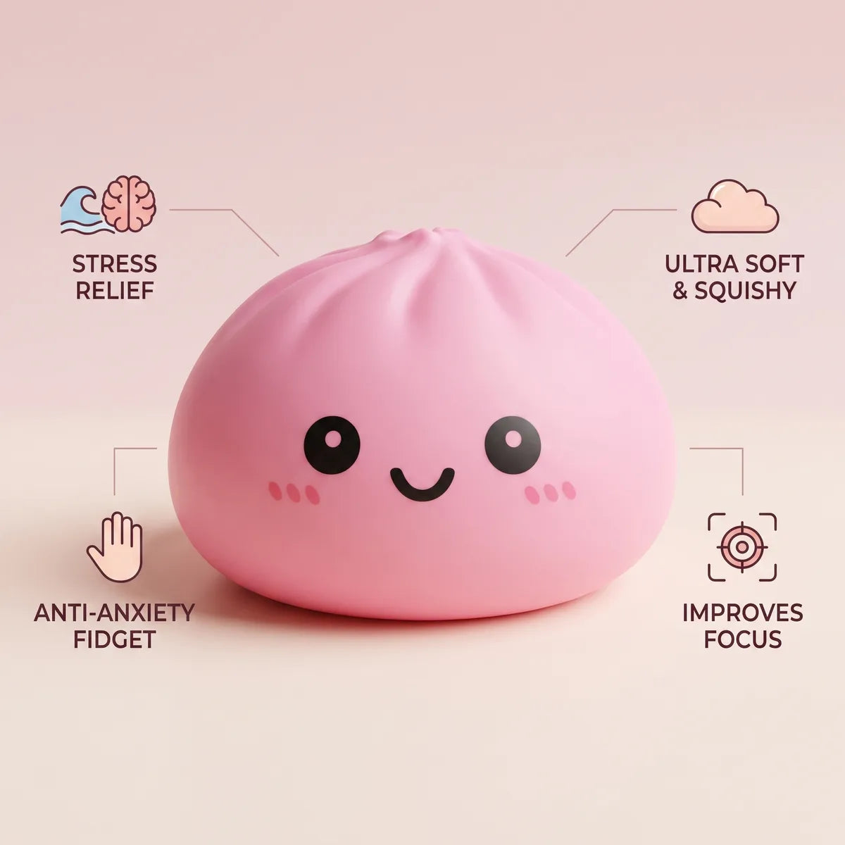 Jumbo Large Pink Dumpling Squishy - Image 5