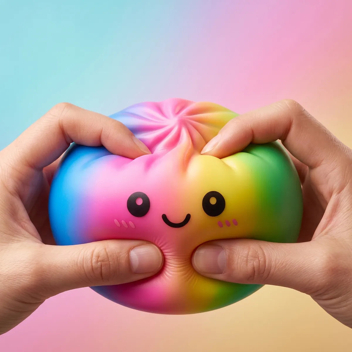 Colorful Large Rainbow Dumpling Squishy - Image 3