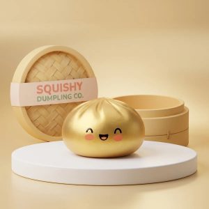 Lucky Golden Dumpling Squishy Bun