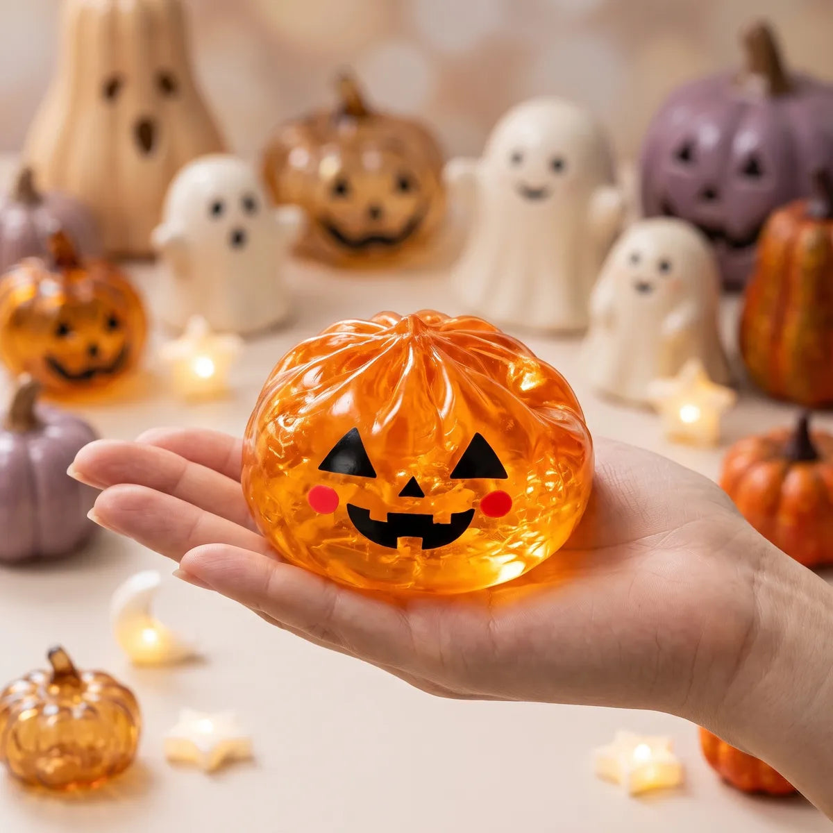 Glowing Pumpkin Halloween Dumpling Squishy - Image 3