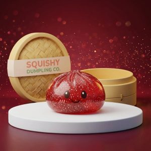 Lucky Red Glitter Dumpling Squishy